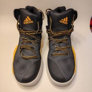 Adidas Men's Black and Yellow Athletic Shoes